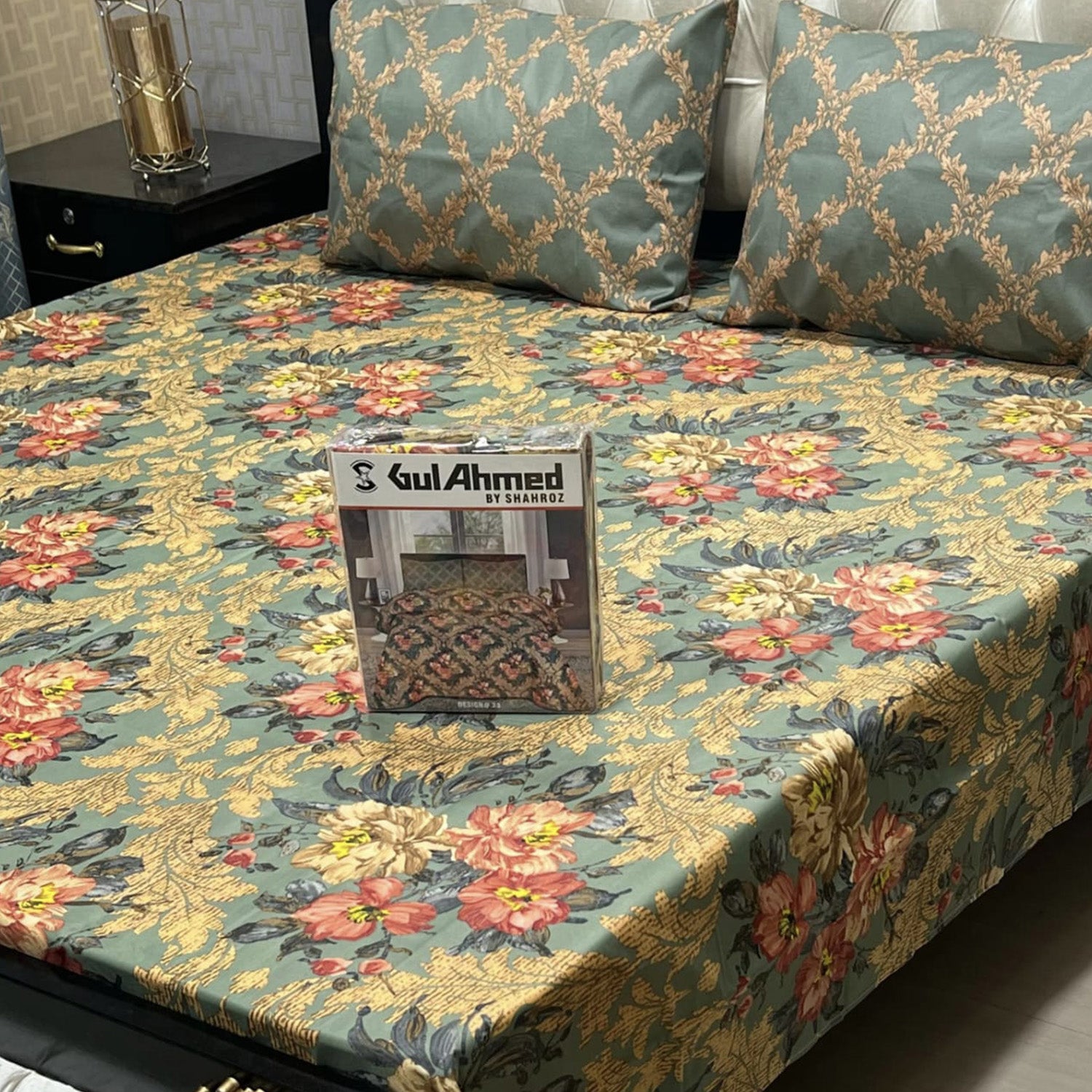 3-Piece Full Printed Cotton Mix Bedsheet - King