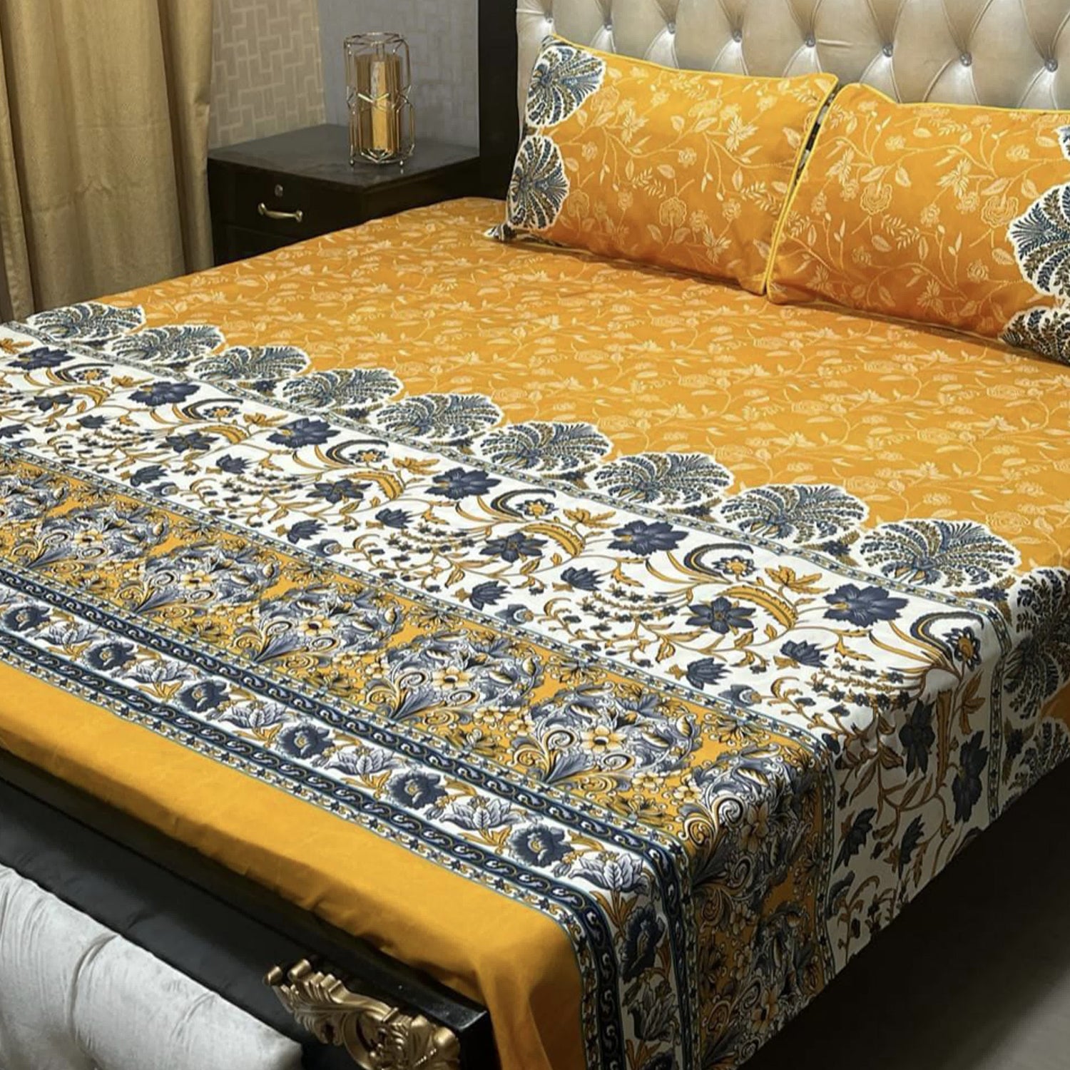 3-Piece Full Printed Cotton Bedsheet - King