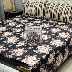 3-Piece Full Printed Cotton Mix Bedsheet - King