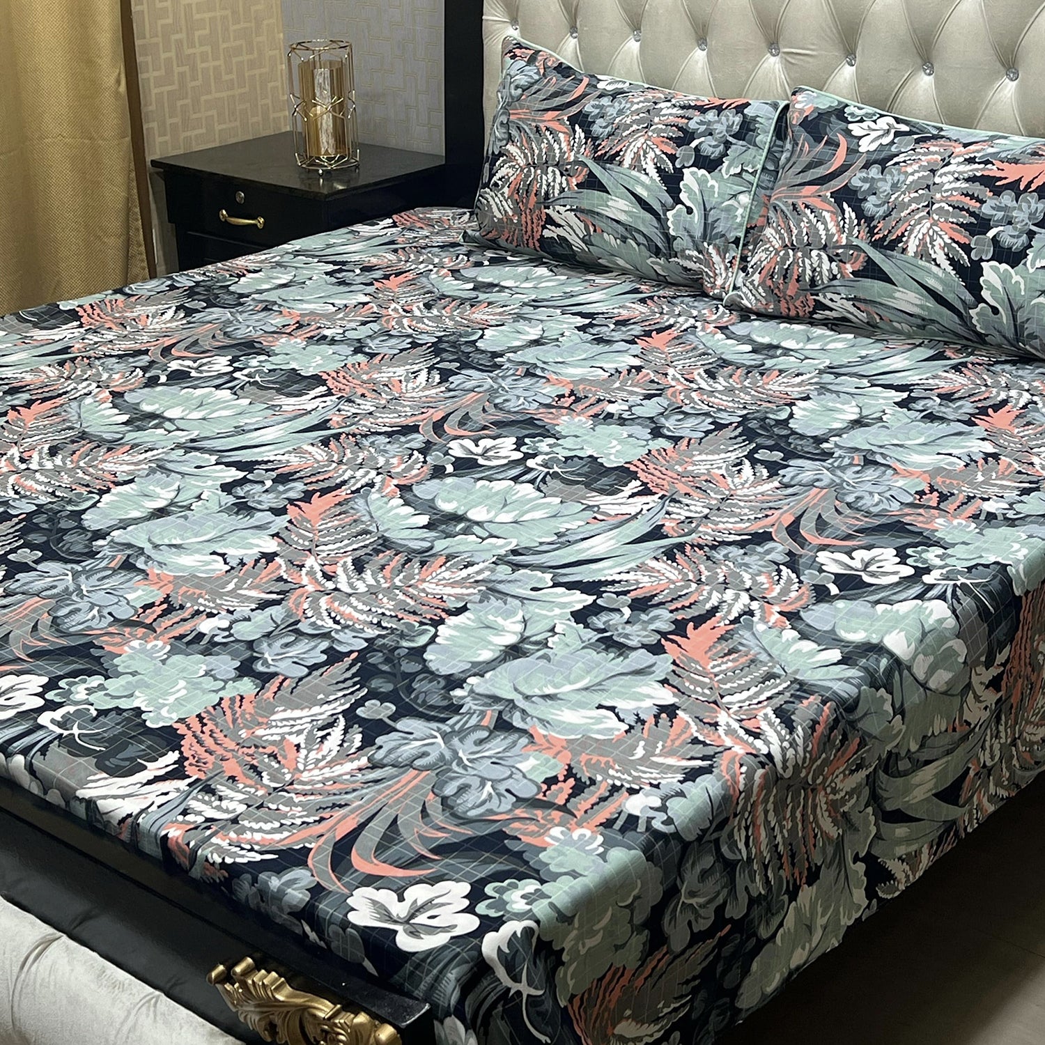 3-Piece Full Printed Cotton Bedsheet - King