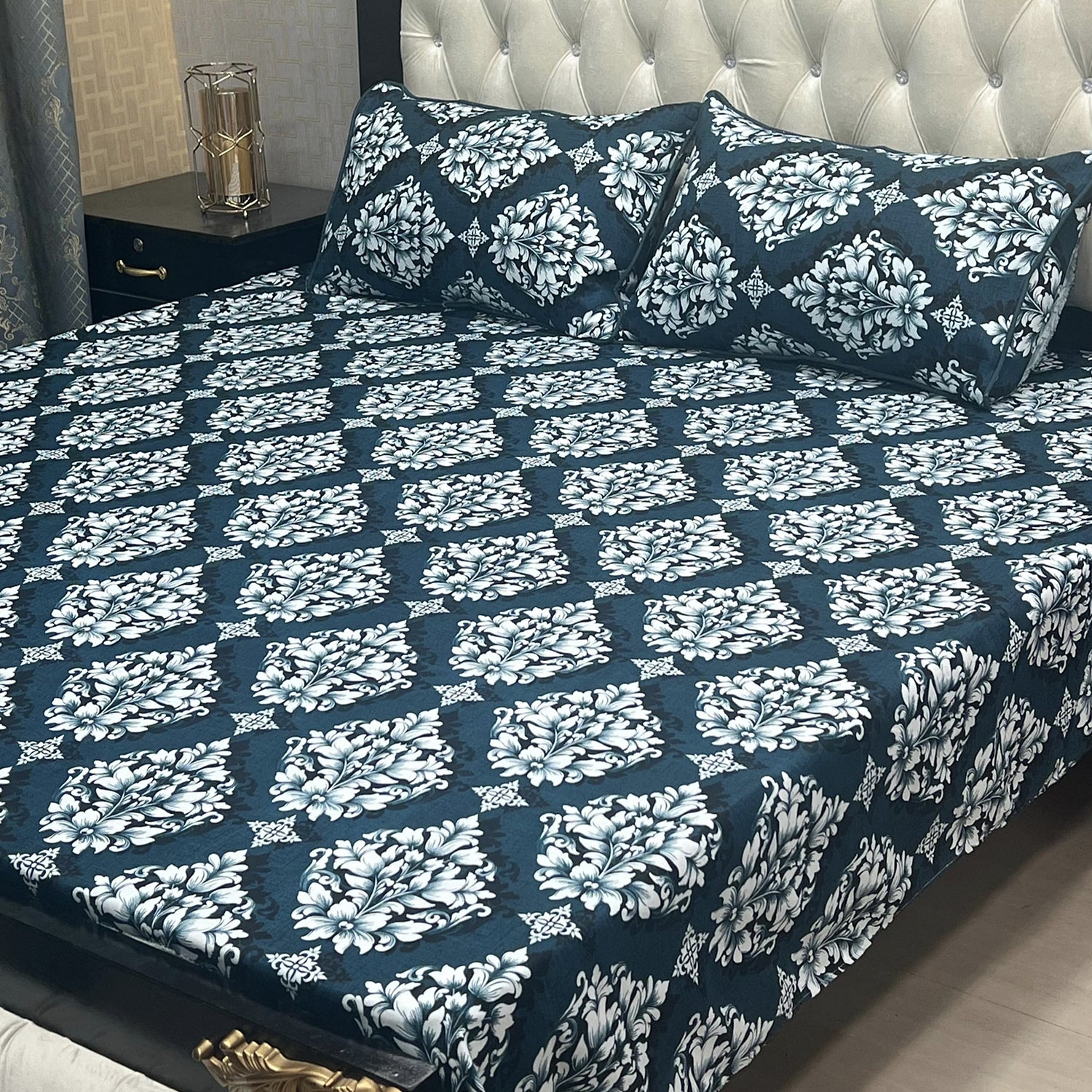 3-Piece Full Printed Cotton Bedsheet - King