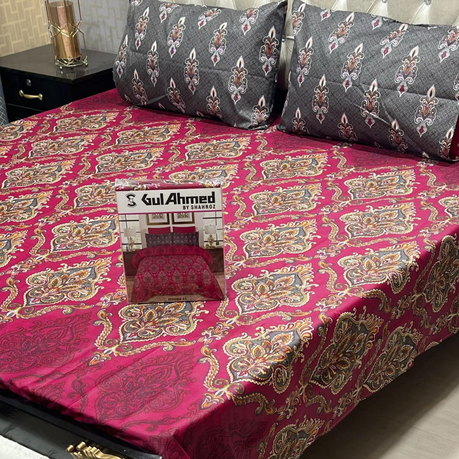 3-Piece Full Printed Cotton Mix Bedsheet - King