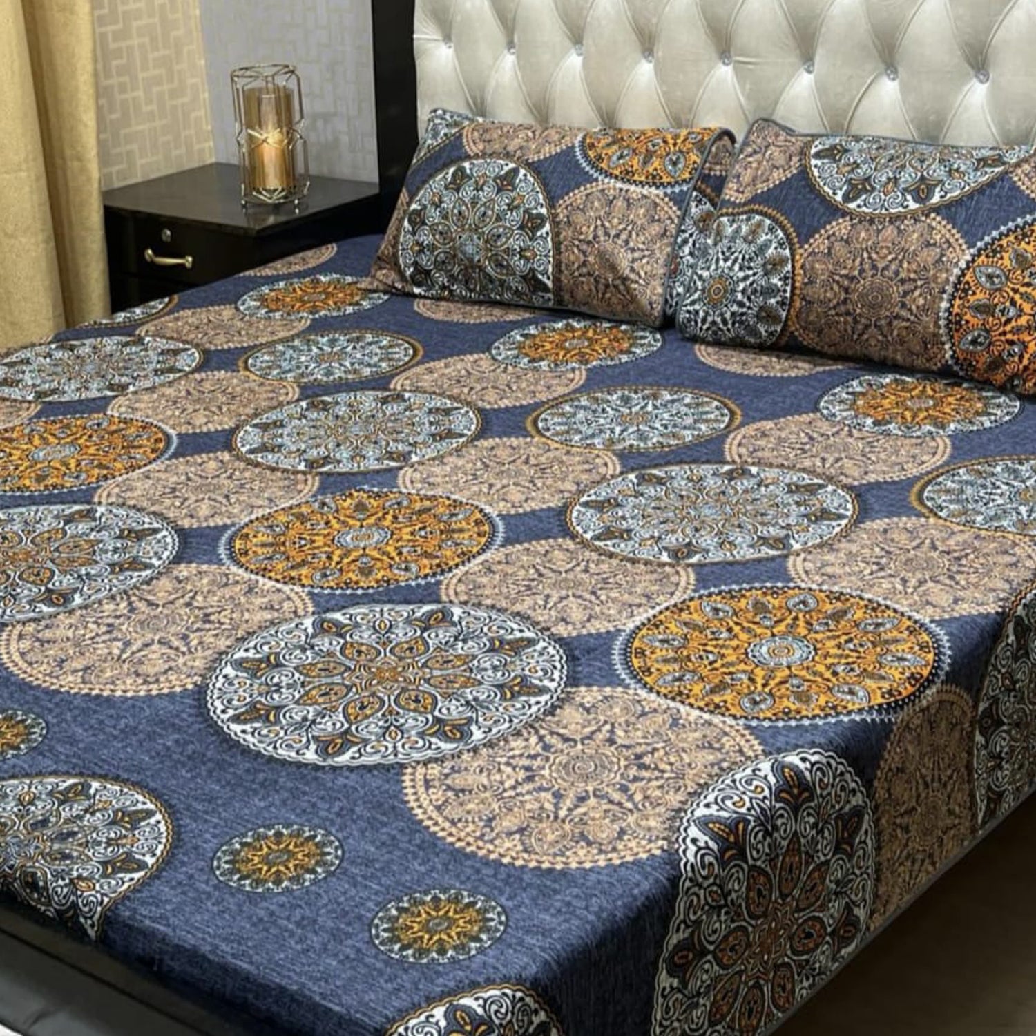 3-Piece Full Printed Cotton Bedsheet - King