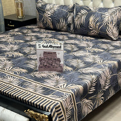 3-Piece Full Printed Cotton Mix Bedsheet - King