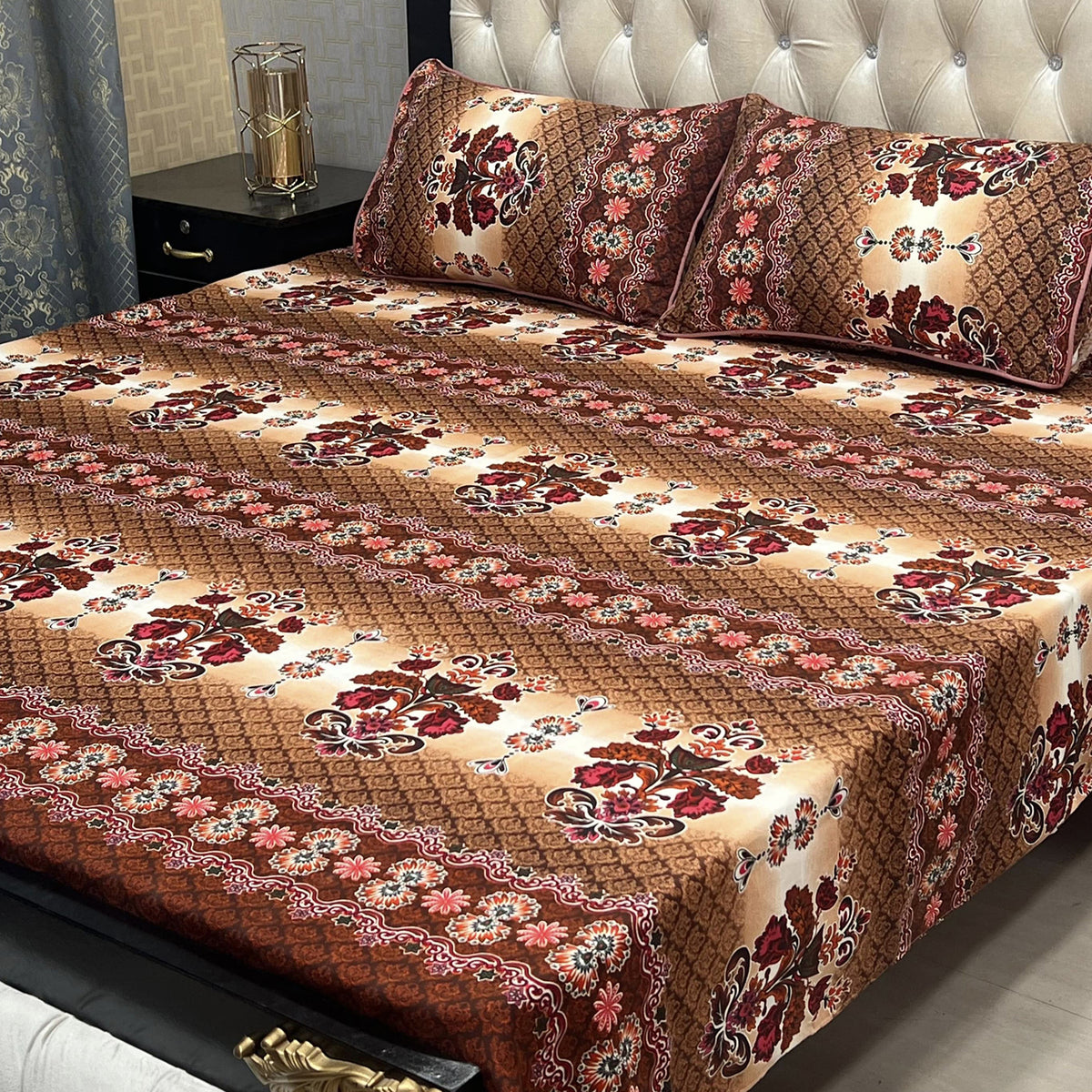 3-Piece Full Printed Cotton Bedsheet - King
