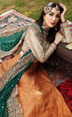 3-piece Unstitched Hand Work Embroidered Net Masoori Party Wear Maxi for Women’s