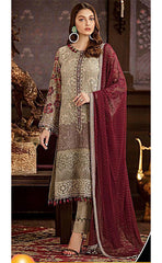 3-piece Unstitched Chiffon Full Heavy Embroidered Dress for Women’s