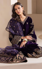 3-piece Unstitched Velvet Heavy Embroidered Dress for Women’s (Women's Winter Collection)