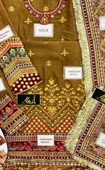 3-piece Unstitched Chiffon Embroidered & Sequence Luxury Party Wear Dress for Women’s