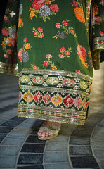 3-piece Unstitched Heavy Embroidery Silk Suit/Dress for Women’s (Most Demanding Edition)