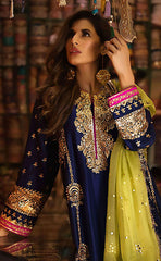 3-piece Unstitched Chiffon Embroidered with Net Dupatta and Malai Trouser Dress for Women’s