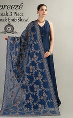 3-piece Unstitched Dhanak Embroidered Dress with Neck Patch for Women’s (Women's Winter Clothing)