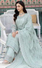 3-piece Unstitched Organza Embroidered with Cutwork and Adda Work Dress for Women’s (Women's Clothing)