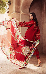 3-piece Unstitched Cotton Chikankari Embroidered Dress for Women’s