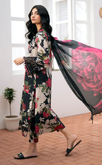 3-piece Unstitched Printed Lawn Embroidered Patch Work Dress for Women’s