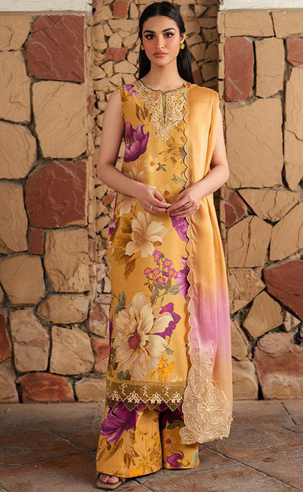 3-piece Unstitched Digital Printed Lawn Bana Dora Dress for Women’s