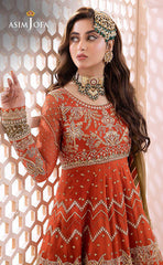 3-piece Unstitched Chiffon Embroidered Frock for Women’s (Women's Wedding Clothing)