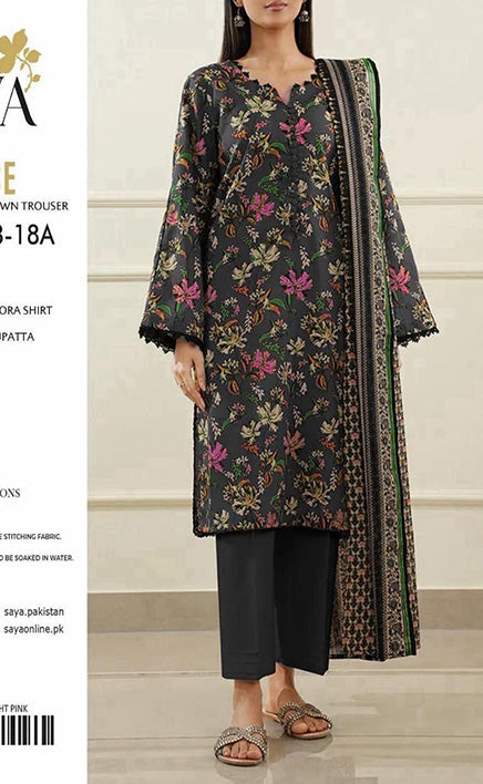 3-piece Unstitched Tana Dora Lawn Dress for Women’s
