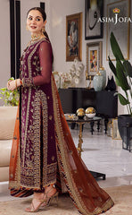 3-piece Unstitched Chiffon Embroidered & Sequence Work Dress for Women’s