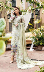 3-piece Unstitched Cotton Lawn Chikankari Embroidered Dress for Women’s