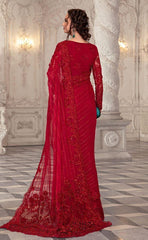 3-piece Unstitched Net Saree Embroidered Sequence Hand Embellished Saree for Women's