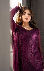3-piece Unstitched Fully Heavy Chiffon Embroidered Dress for Women’s