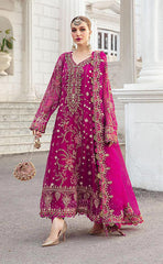 3-piece Unstitched Chiffon Embroidered and Sequence Party Wear Dress for Women’s