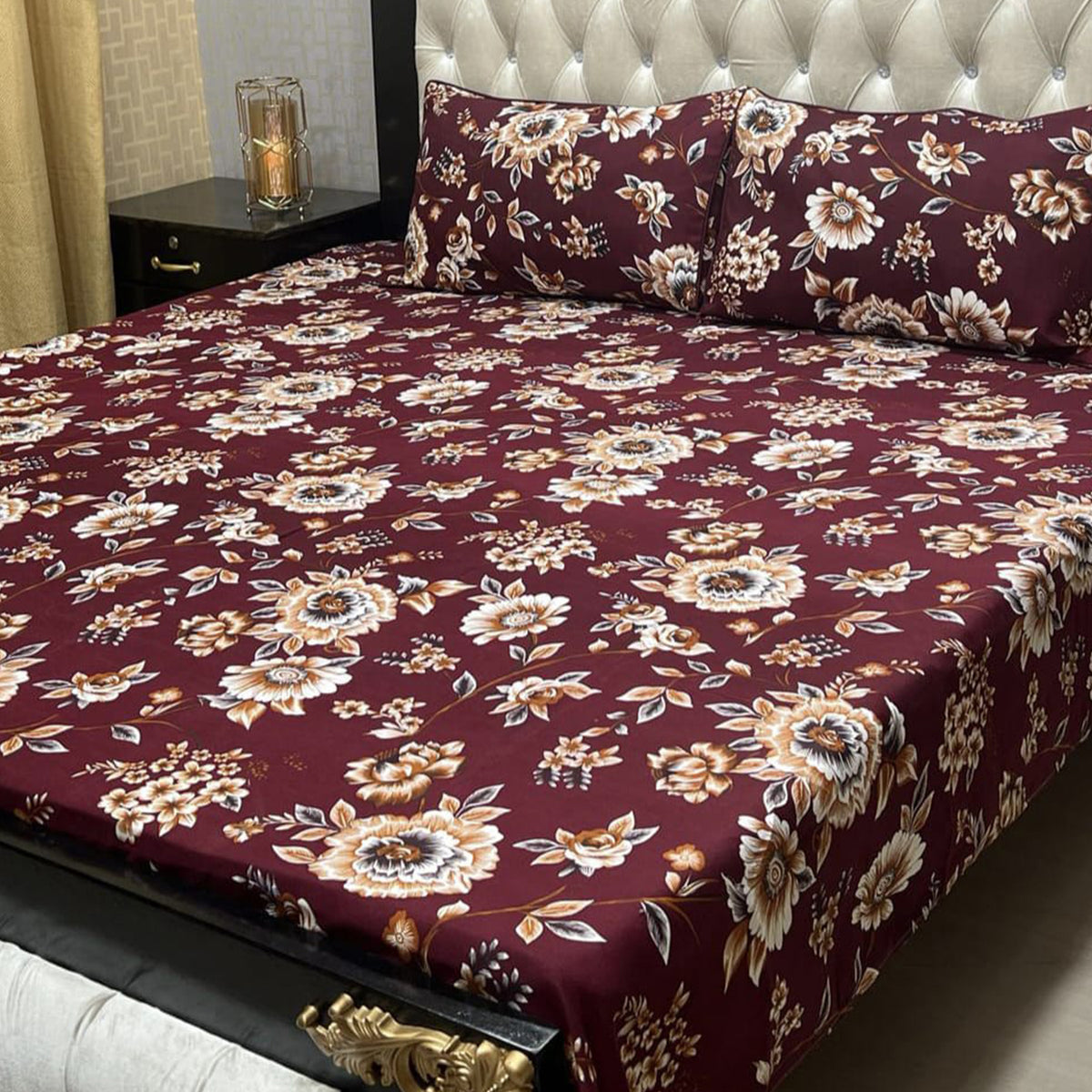 3-Piece Full Printed Cotton Bedsheet - King