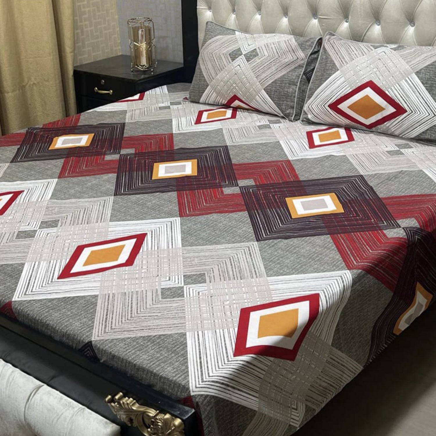 3-Piece Full Printed Cotton Bedsheet - King