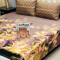 3-Piece Full Printed Cotton Mix Bedsheet - King