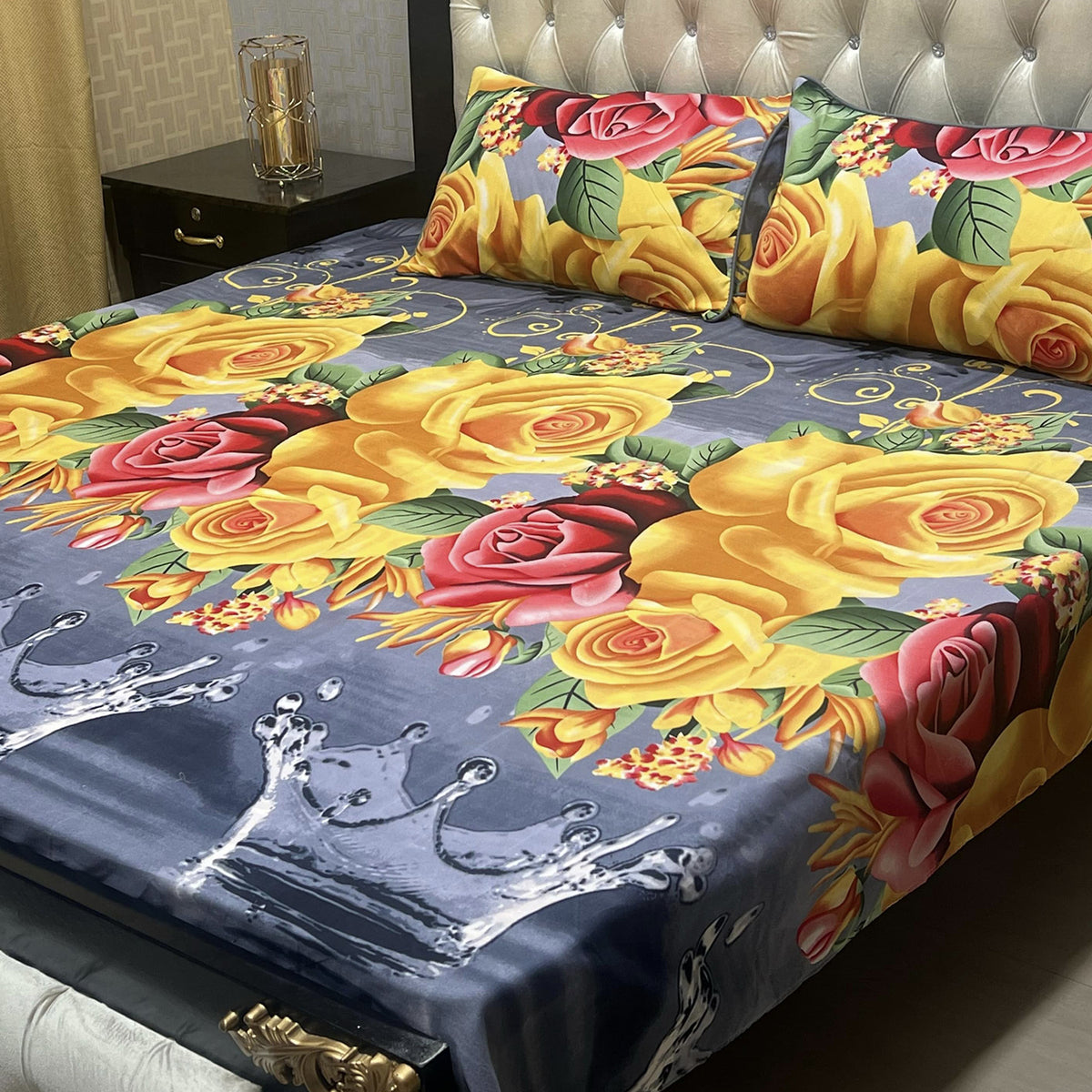 3-Piece Full Printed Cotton Bedsheet - King