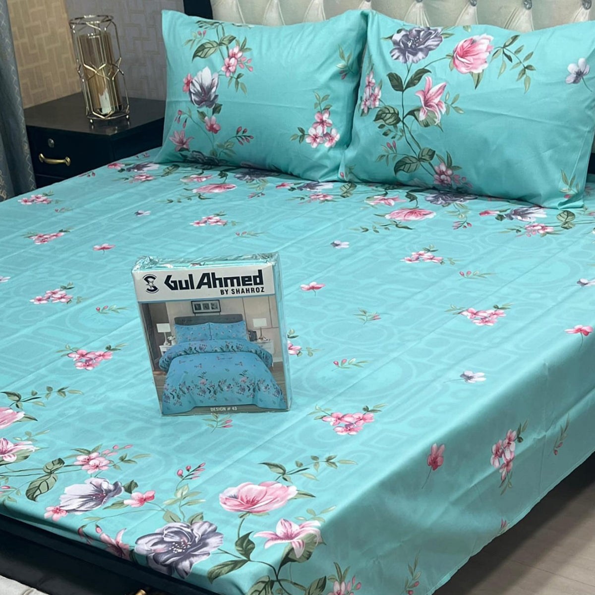 3-Piece Full Printed Cotton Mix Bedsheet - King
