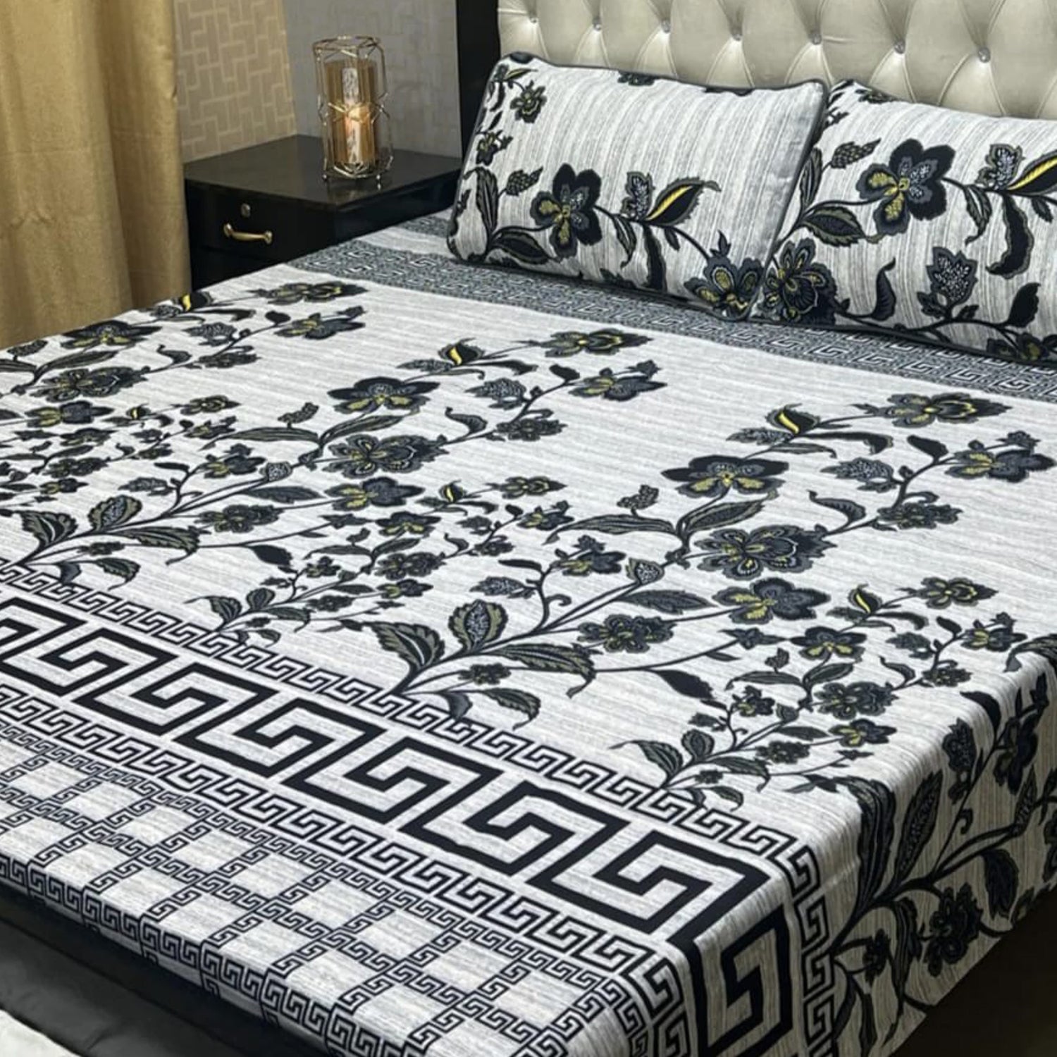 3-Piece Full Printed Cotton Bedsheet - King