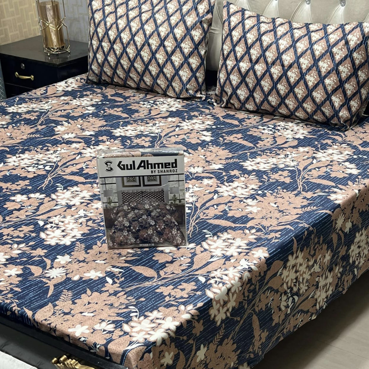 3-Piece Full Printed Cotton Mix Bedsheet - King