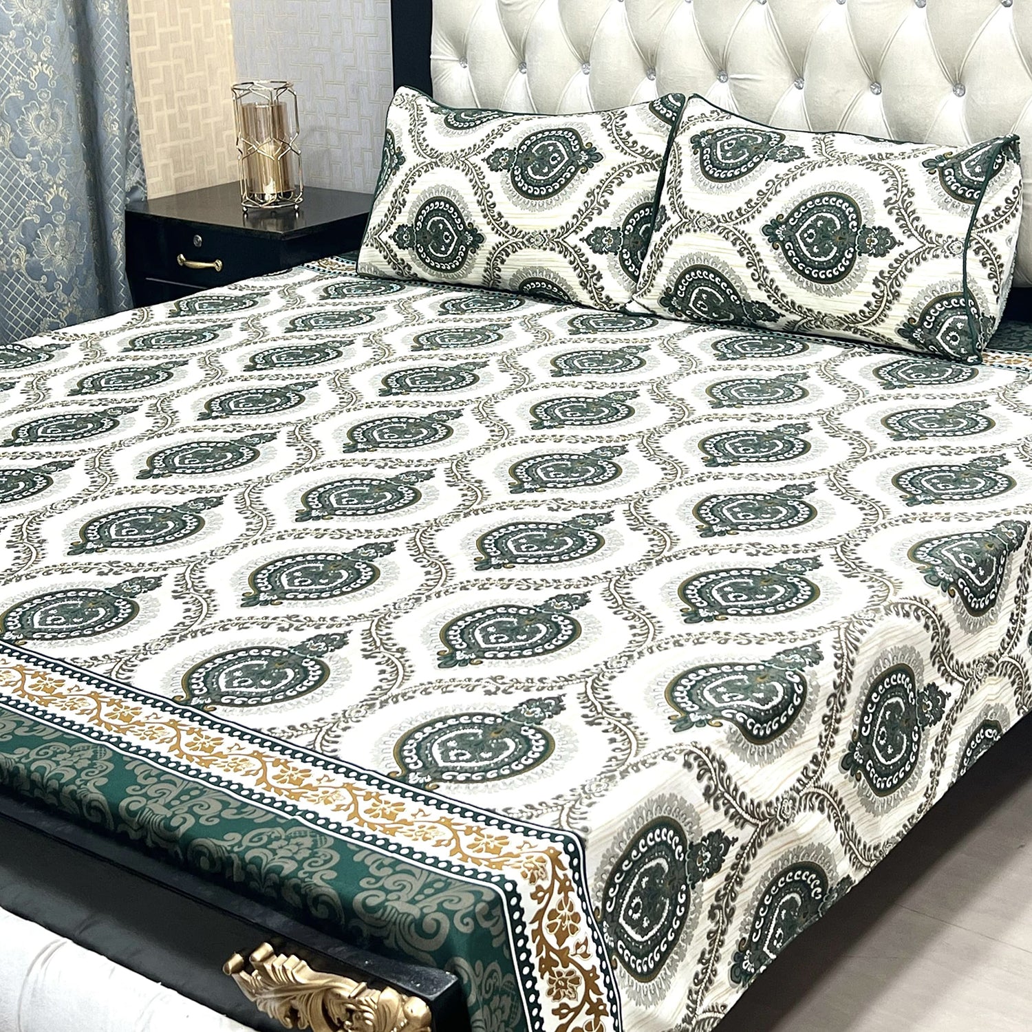 3-Piece Full Printed Cotton Bedsheet - King