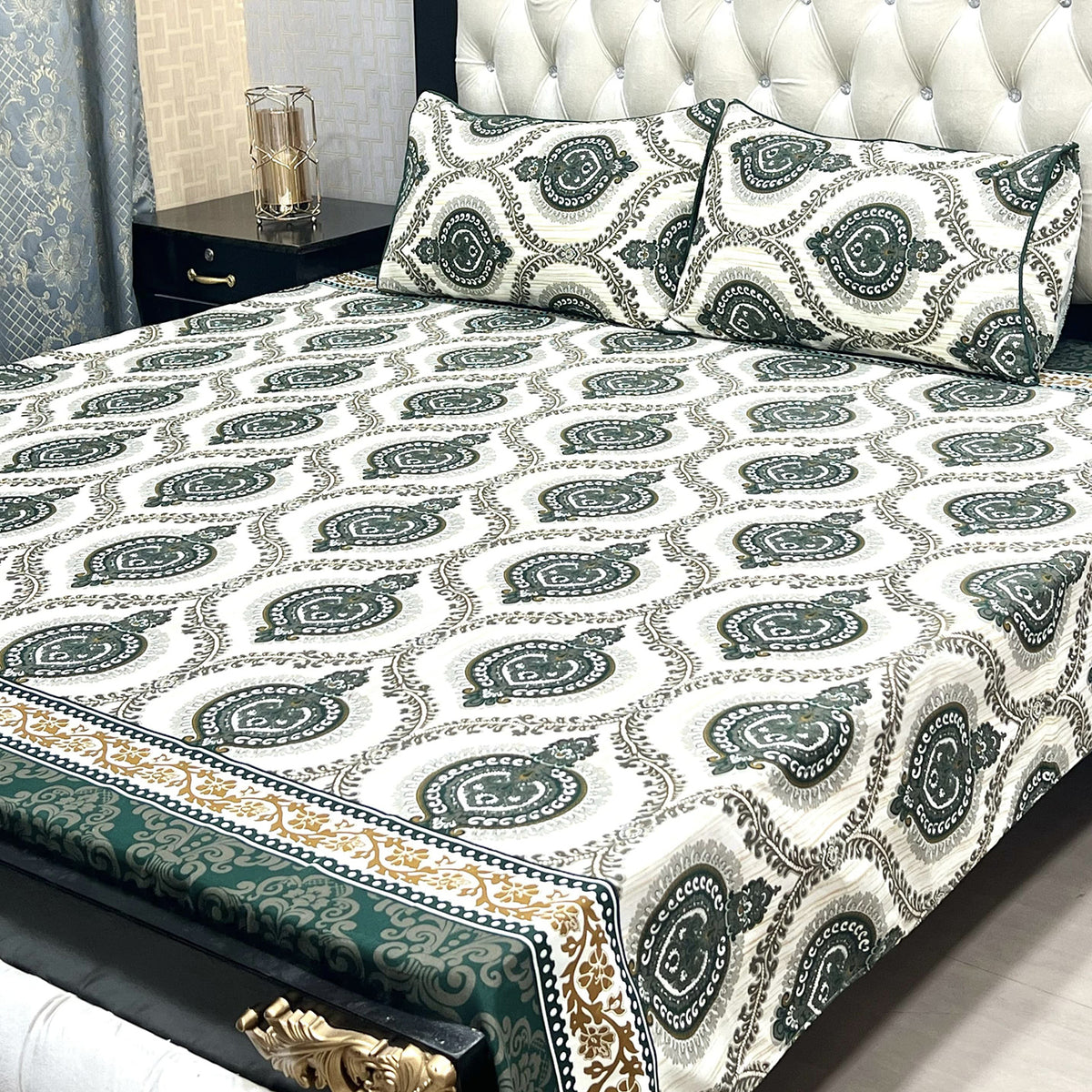 3-Piece Full Printed Cotton Bedsheet - King