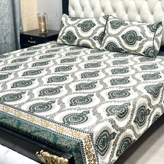 3-Piece Full Printed Cotton Bedsheet - King