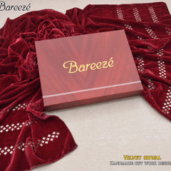 Pure Micro Velvet with Hand Made Cutwork Shawl for Women's (Winter Collection)