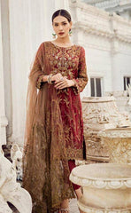 3-piece Unstitched Heavy Chiffon Embroidered Dress for Women’s (Women's Clothing)