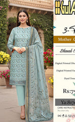 3-piece Unstitched Dhanak Embroidered Dress for Women’s (Dhanak Collection)