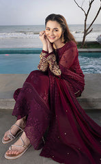 3-piece Unstitched Chiffon Embroidered Party Wear Dress for Women’s