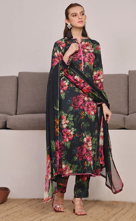 3-piece Unstitched Digital Printed Lawn Bana Dora Dress for Women’s