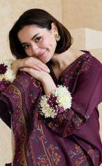 3-piece Unstitched Airjet Dhanak Embroidered Dress for Women’s