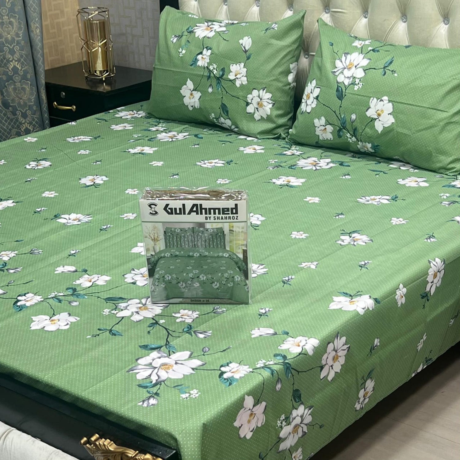 3-Piece Full Printed Cotton Mix Bedsheet - King