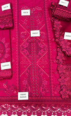 3-piece Unstitched Chikankari Embroidered Cotton Dress for Women’s
