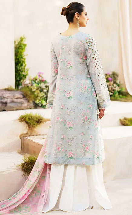3-piece Unstitched Chikankari Lawn Embroidered Patch Work Dress for Women’s