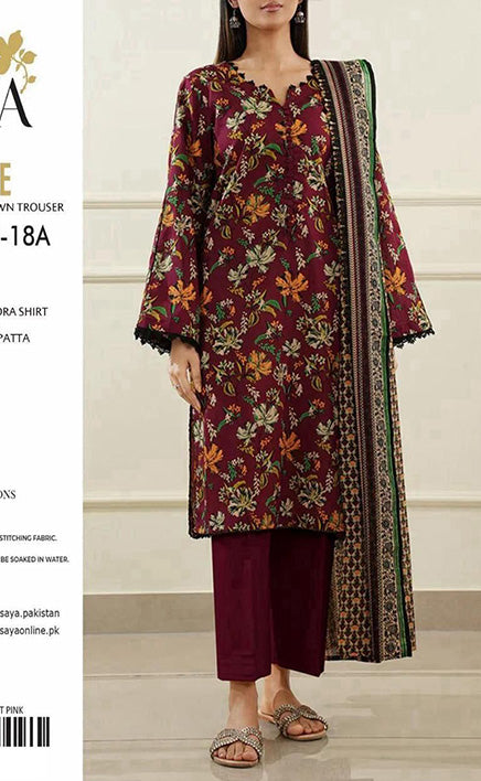 3-piece Unstitched Tana Dora Lawn Dress for Women’s