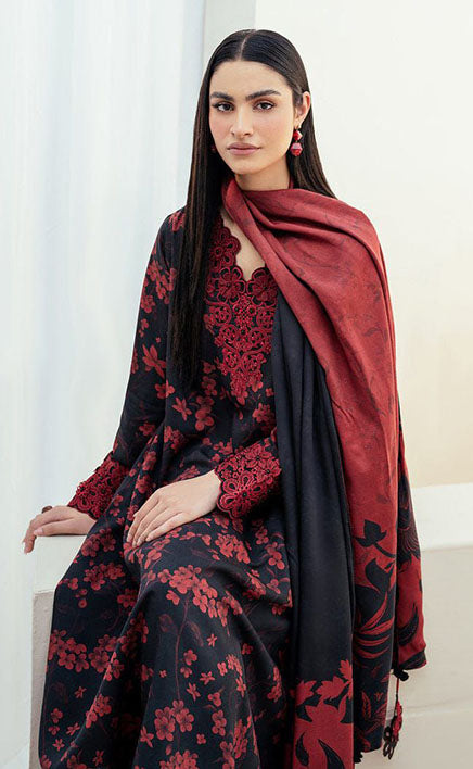 3-piece Unstitched Printed Lawn Embroidered Patch Work Dress for Women’s