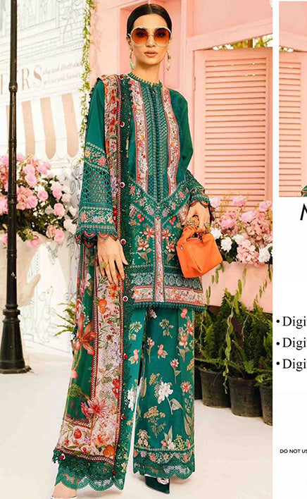 3-piece Unstitched Over All Printed Lawn Dress for Women’s