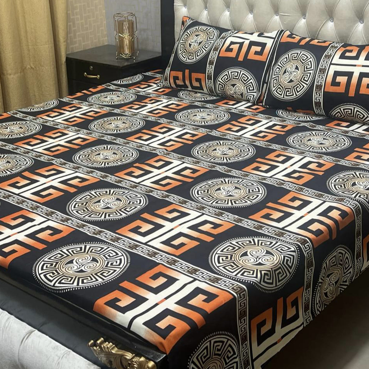 3-Piece Full Printed Cotton Bedsheet - King